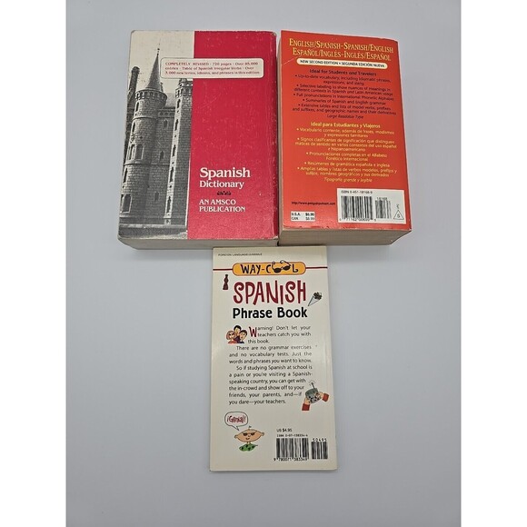 Spanish English Dictionary Lot of 2 Dictionaries & Phrase Book - Picture 6 of 12